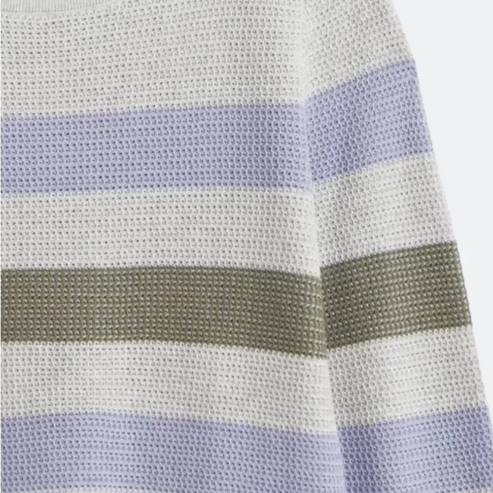 Market and Spruce, waffle Striped Gray, Green, and Purple Women's Sweater XLP